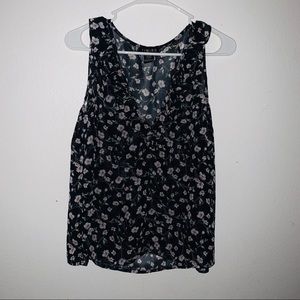 Sheer ruffled floral top